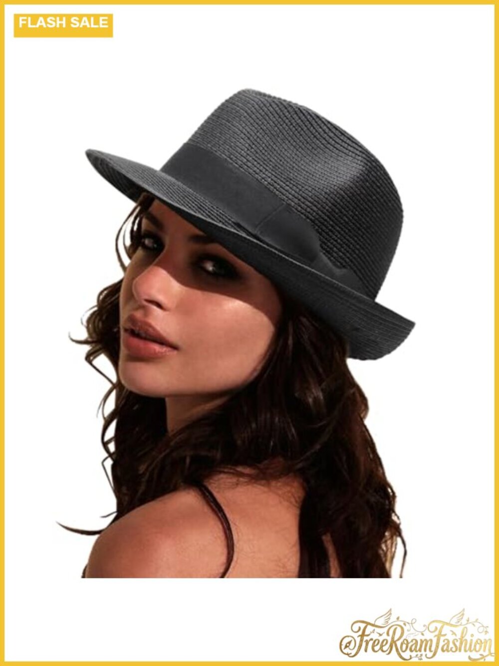 Straw Panama Sun Hat UPF 50+ Roll Up Beach Travel Fedora
